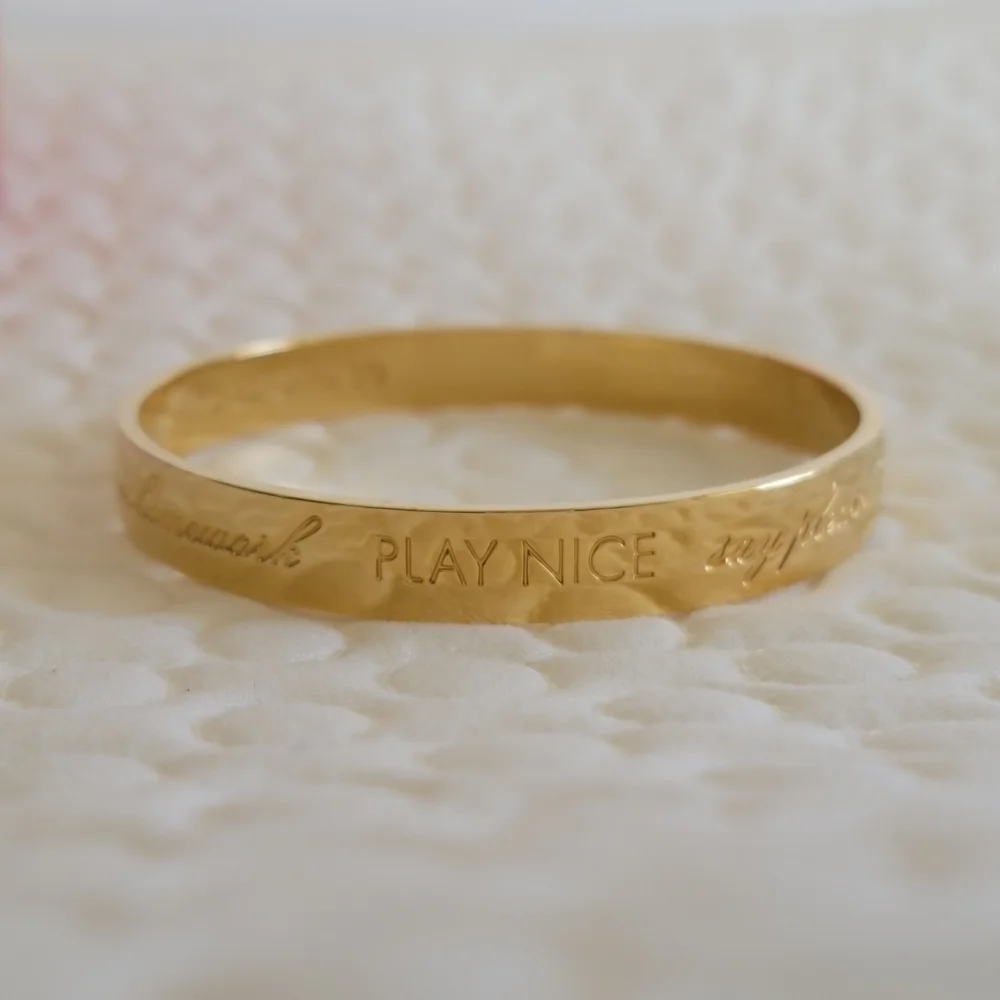 Kate Spade Gold Mom Said So Idiom Bangle Bracelet Classic Timeless Stackable